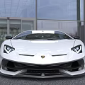 High Performance White Lamborghini Sports Car With Sleek Design And Rear Spoiler