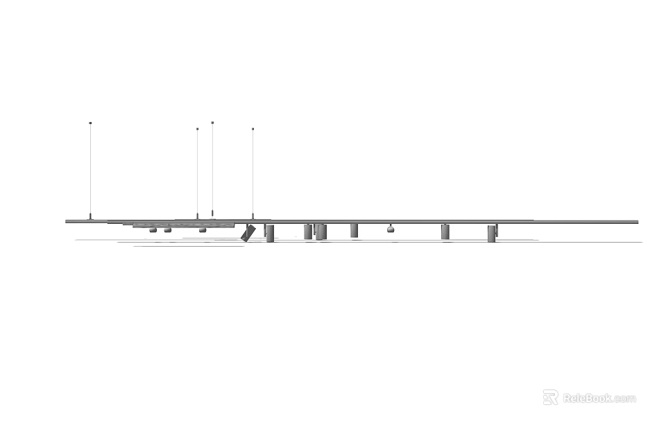 Downlights and Spotlights Modern Interior Ceiling Lighting with Recessed Installation Design 3d model 