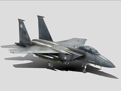 Gray Military Fighter Jet With Twin Tails Landing Gear And SW 254 Markings 3d model
