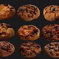 Assorted Delicious Cookies With Various Types Chocolate Chips And Colorful Candies