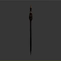 Fantasy Sword Weapon With Golden Accents Blue Blade And Wing Shaped Hilt