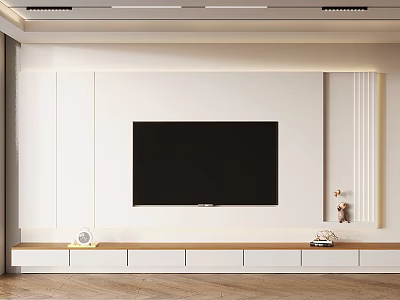 Modern TV Backwall Cream Scarpa TV Backwall 3d model