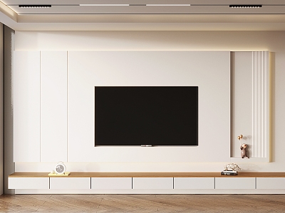 Modern TV Backwall Cream Scarpa TV Backwall 3d model