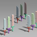 Colorful Handle Swords With Varied Blade Designs And Transparent Sunset Views