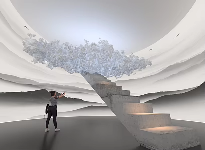 Art installation Beauty Chen Art Yunyun Duo Yunyun Lamp Cloud Chandelier Art Chandelier Modeling Chandelier Art Lamps National Tide Biennale Art Space Immersion 3d model