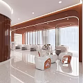 Elegant Beauty Hairdressing Salon Interior With Modern Design Comfortable Seats And Large Windows