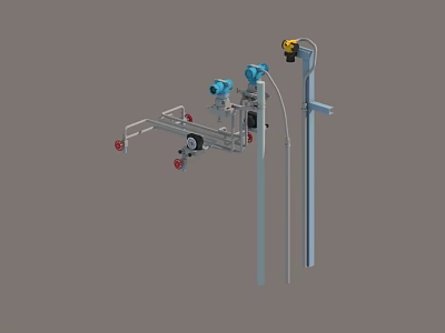 Industrial Factory Mechanical Structure With Blue Equipment Wheels And Yellow Components 3d model