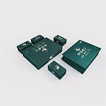 Household Supplies Green Packaging Boxes Featuring White Patterns And Various Sizes