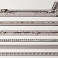 French plaster line carved plaster line combination 3d model