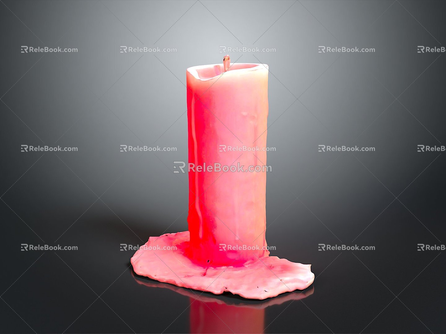 Candle Lighting Supplies Red Candle White Candle Candle Dinner Realistic 3d model