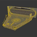 Industrial Platform Structure With Circular Floor And Cylindrical Towers