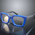 Stylish Blue Square Frame Glasses With Modern Design And Reflective Finish