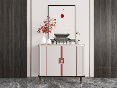 New Chinese Style Side Cabinet Side Cabinet Decorative Cabinet Entrance Cabinet 3d model