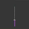 Two Swords With Gradient Blades Red Yellow And Blue Purple White Handles Dark Background