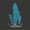 Turquoise Spiked Crystal Decorative Structure With Brown Base And Circular Accents