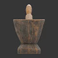 Handcrafted Wooden Mortar And Pestle With Natural Wood Texture For Grinding