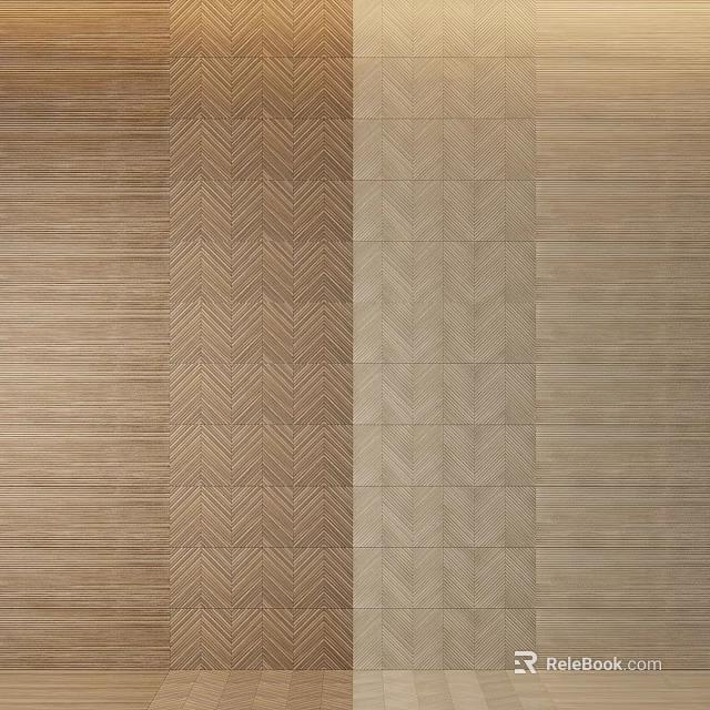 Wooden Decorative Components With Various Patterns Including Herringbone And Grid Designs 3d model