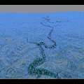 Comprehensive Aerial Planning for Mountainous Landscape with Green Lake Roads and Topographic Details