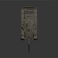 Modern Military Tank With Beige Camouflage Turret Cannon Barrel And Tracks