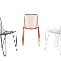 Modern Metal Wire Frame Lounge Chairs With Black Red And Silver Finishes