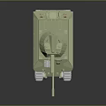 Light Green Tank 3D Model With Cannon Tracks And Dark Surface Reflections 3d model