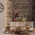 Modern Living Dining Room Interior With Open Concept Pendant Lights Sofa Dining Table And Chairs