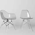 Transparent Modern Leisure Chairs With Armrests And Sturdy Metal Frame Design