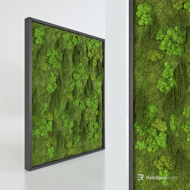 Living Plant Wall In Modern Interior Space With Lush Green Foliage Decorative Design 3d model 