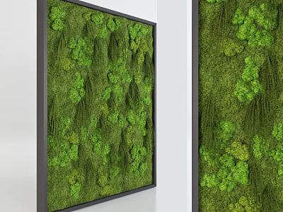 Living Plant Wall In Modern Interior Space With Lush Green Foliage Decorative Design 3d model