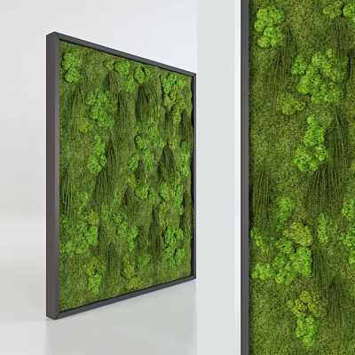 Living Plant Wall In Modern Interior Space With Lush Green Foliage Decorative Design 3d model