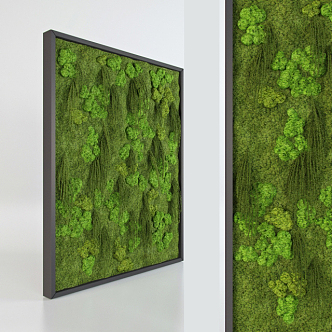 green plant wall 3d model