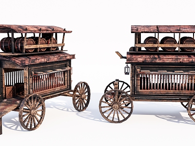 Vintage Carriage Old Wooden Car model