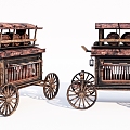 Vintage Carriage Old Wooden Car 3d model