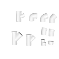 White PVC Pipe Fittings Various Shapes For Plumbing And Construction