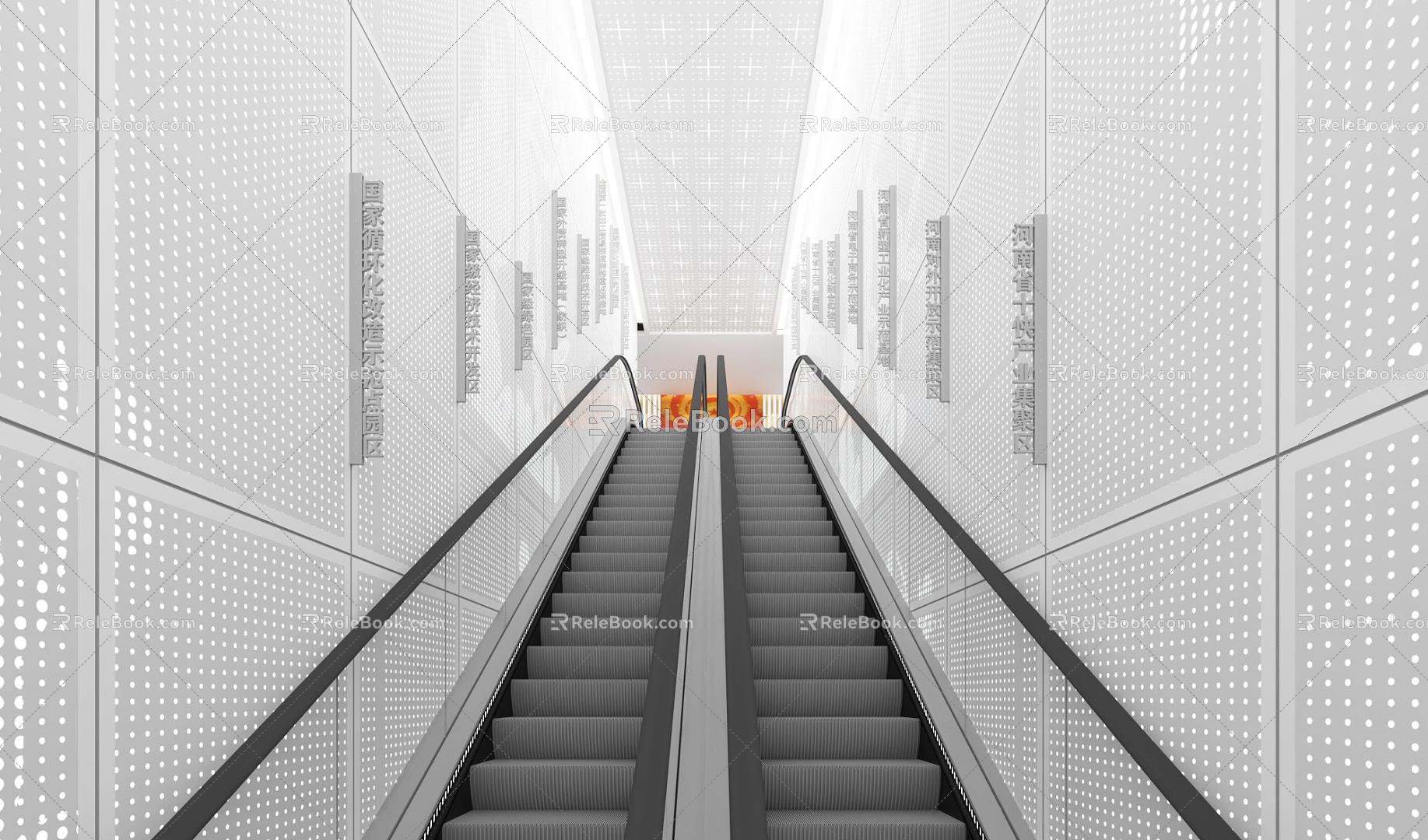 Science and technology escalator room 3d model