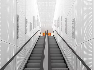 Science and technology escalator room 3d model
