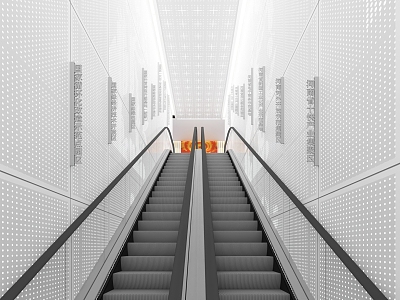 Science and technology escalator room 3d model