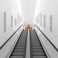 Science and technology escalator room 3d model