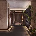Elegant Private Box Interior With Wooden Elements Glass Partitions Dining Table Chairs And Warm Lighting