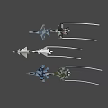 Various Colored Fighter Jets Flying in the Sky With Different Models and Contrails