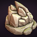 Cartoon Rock Rock Stone Stone Block Boulder 3d model