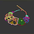 Fashionable Daily Life Gold Necklace Featuring Intricate Hollow Patterns And Fan Shaped Heart Linked Design