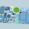 Sports Complex Layout Plan Featuring Basketball Courts Circular Field And Fit Life Area