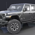 Black Jeep Pickup Truck Design With Large Off Road Tires And Front Grille