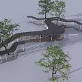 Modern Pergola Design With Metal Frame And Trees In Outdoor Setting
