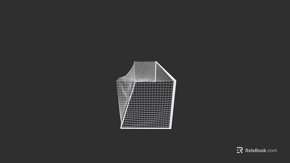 Sports Equipment Football Goal With 3D Wireframe Design And Net Structure For Training 3d model 
