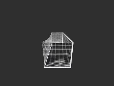Sports Equipment Football Goal With 3D Wireframe Design And Net Structure For Training 3d model