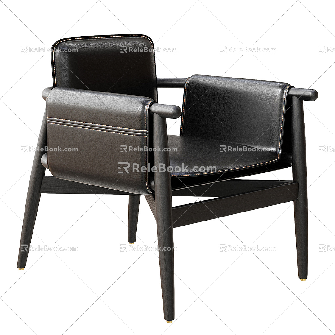 Modern leisure chair single chair chair armchair combination 3d model