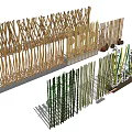 Bamboo And Wooden Room Dividers With Various Designs And Plant Decor