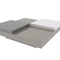 Modern Coffee Table With Gray And White Square Panels And Layered Design 3d model